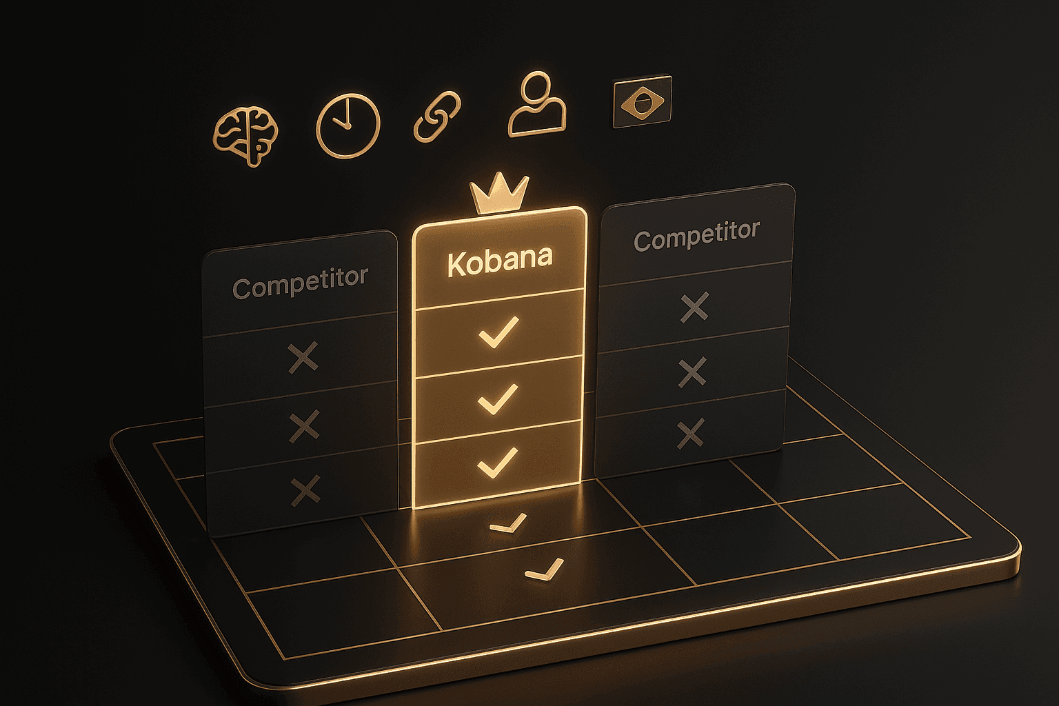 Comparativo Kobana Team vs. HighRadius — tabela com diferenciais brasileiros